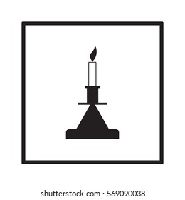 candle on a candlestick, flat icon