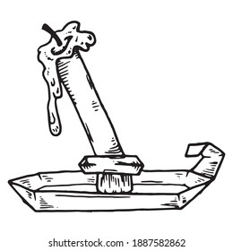 Velas sobre un candelabro. La vela de la caricatura vectorial.