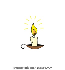 candle on a candlestick vector icon