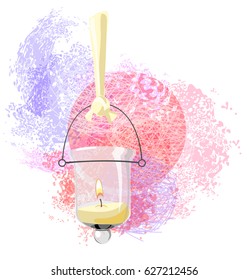 candle on the colored abstract background