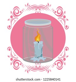 Candle on fire