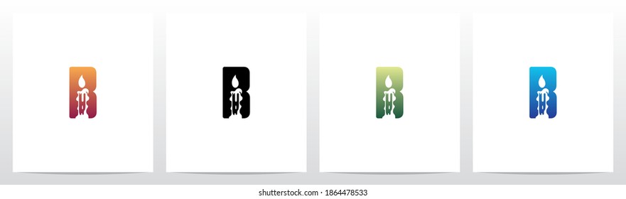 Candle On Letter Logo Design B