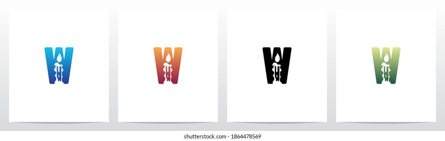 Design des Logos auf Buchstaben W