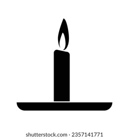 candle on saucer vector icon. Burning candles glyph icon. flat illustration on white background..eps