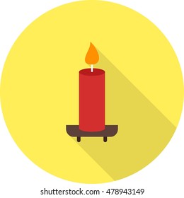 Candle on Shelf