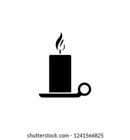 Candle on stand icon. Simple glyph vector of Christmas, New Year and holidays set for UI and UX, website or mobile application