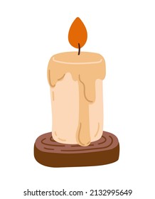 Velas en un estrado. Ilustración vectorial en un estilo plano.