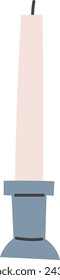 Candle On Stand Vector Illustration