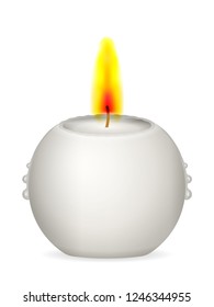 Candle on a white background. Vector illustration.