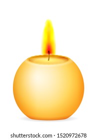 Candle on a white background. Vector illustration.