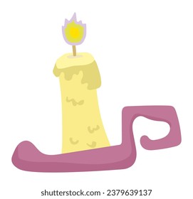 Candle on a white background, vector illustration for the holiday, Halloween. EPS10