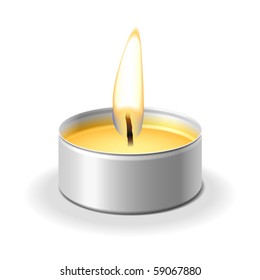 Candle on white. Vector.