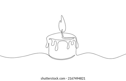 Vela, un dibujo de línea continua. Aislado sobre fondo blanco.  Estilo minimalista vectorial