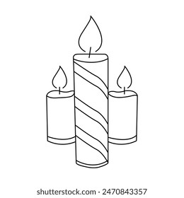 Candle one line art vector illustration