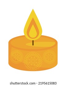 encender velas contra un icono religioso aislado