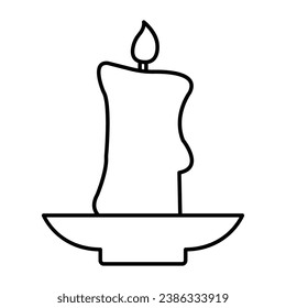 Icono de vector de negrita de contorno de la vela que se puede modificar o editar fácilmente