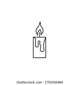 Candle outline easter icon over white