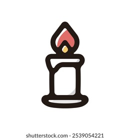 Candle outline icon for graphic design, apps and websites