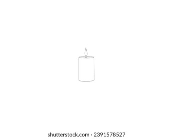Candle Outline Icon isolated on white background. Vector Illustration
