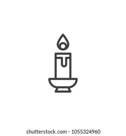 Candle outline icon. linear style sign for mobile concept and web design. Burning candle light simple line vector icon. Symbol, logo illustration. Pixel perfect vector graphics