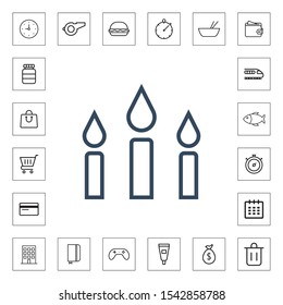 Candle outline icon for web and mobile