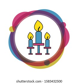 Candle outline icon with white background