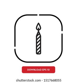 candle outline vector icon