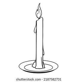 Candle Outline Vector Illustrationisolated On White Stock Vector ...