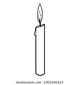 candle outline vector illustration,isolated on white background,top view