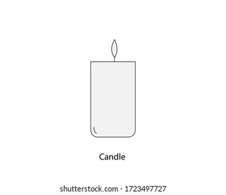 Candle outline vector on white background. Flat candle icon for mobile concept and web apps design