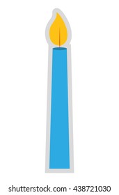 Candle over isolated and flat background, vector graphic