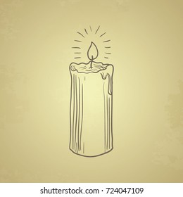 Candle in paper background