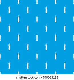 Candle pattern repeat seamless in blue color for any design. Vector geometric illustration