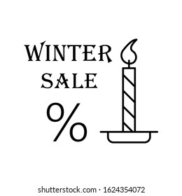 Candle per cent icon. Simple line, outline vector elements of winter sale icons for ui and ux, website or mobile application