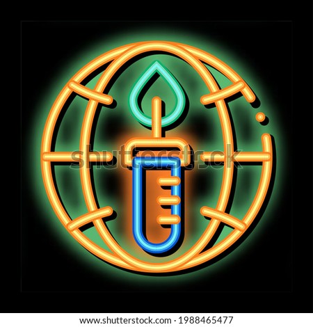 Candle Planet Earth Problem neon light sign vector. Glowing bright icon transparent symbol illustration