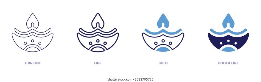 Candle praying icon in 4 different styles. Thin Line, Line, Bold, and Bold Line. Duotone style. Editable stroke.