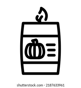 candle pumpkin line icon vector. candle pumpkin sign. isolated contour symbol black illustration