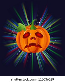 candle in a pumpkin a terrible image for halloween