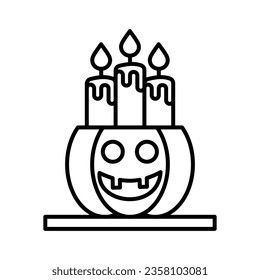 
Candle pumpkin,halloween decoration on white background,Happy Halloween decoration element,vector illustration
