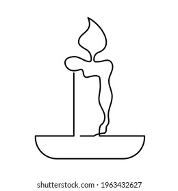 Candle. Ramadan Kareem continuous line icons, outline vector symbol collection, linear style pictogram pack. Signs, logo. Set includes icons as ramadan lantern, islamic moon and star, mosque, koran