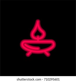 Candle red glowing neon ui ux icon. Glowing sign logo vector