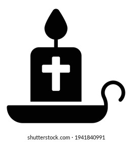 candle, religious flat line icon  