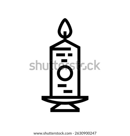 candle remembrance mortality line icon vector. candle remembrance mortality sign. isolated contour symbol black illustration