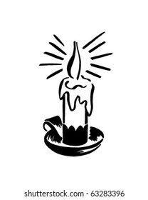 Candle - Retro Clipart Illustration