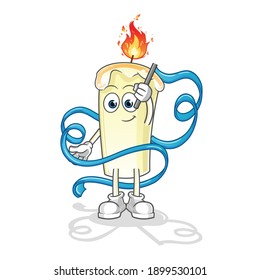 candle Rhythmic Gymnastics mascot. cartoon vector