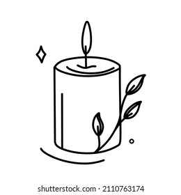 The candle is round. Magic symbols doodles from the boho period mystical hand-drawn elements. Magical vector elements