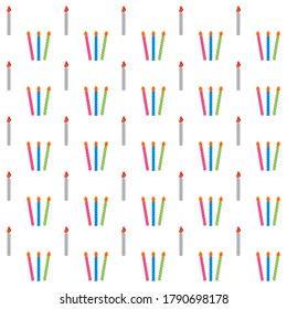 Candle seamless pattern background.Colorful wallpaper vector illustration and good for printing