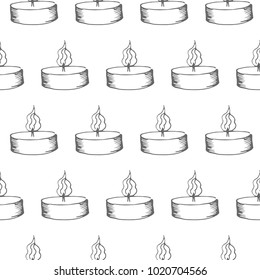 candle seamless vector pattern