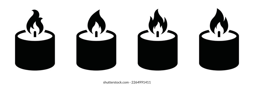 Candle set icon, vector illustration