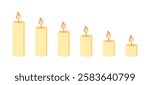 Candle set icons. Flat style. Vector icons.
